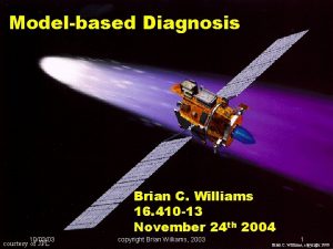 Modelbased Diagnosis Brian C Williams 16 410 13