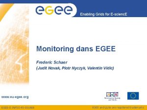 Enabling Grids for Escienc E Monitoring dans EGEE