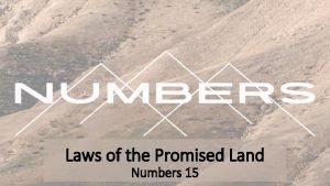 Laws of the Promised Land Numbers 15 Passage