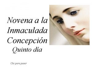 Novena a la Inmaculada Concepcin Quinto da Clic