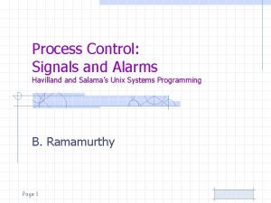 Process Control Signals and Alarms Havilland Salamas Unix