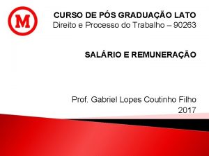 CURSO DE PS GRADUAO LATO Direito e Processo