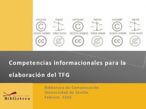 Competencias informacionales para la elaboracin del TFG Biblioteca