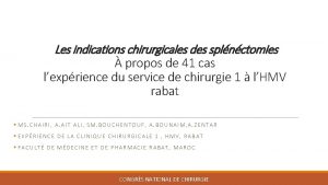 Les indications chirurgicales des splnctomies propos de 41