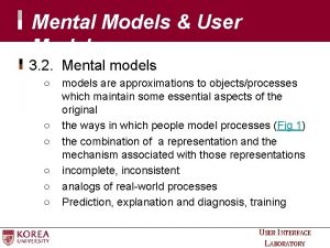 Mental Models User Models 3 2 Mental models