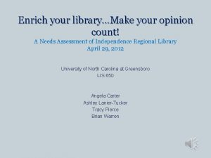 Enrich your libraryMake your opinion count A Needs