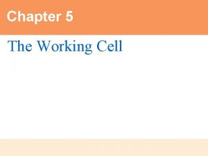 Chapter 5 The Working Cell Cool Fires Attract
