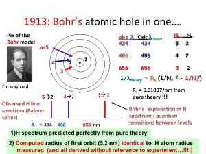 1913 Bohrs atomic hole in one Pix of
