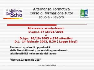 Alternanza Formativa Corso di formazione tutor scuola lavoro