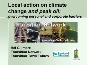 Local action on climate change and peak oil
