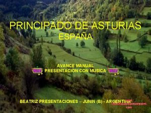 PRINCIPADO DE ASTURIAS ESPAA AVANCE MANUAL PRESENTACION CON