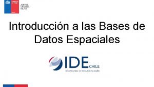 Introduccin a las Bases de Datos Espaciales Ministerio