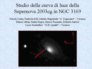 Studio della curva di luce della Supernova 2003