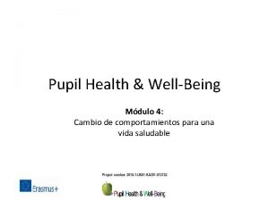 Pupil Health WellBeing Mdulo 4 Cambio de comportamientos