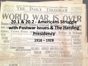 20 1 20 2 Americans Struggle with Postwar