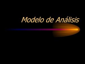 Modelo de Anlisis Contenido Anlisis Modelo de Anlisis