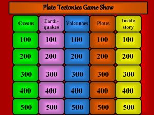 Plate Tectonics Game Show Oceans Earthquakes Volcanoes Plates