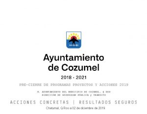 PRECIERRE DE PROGRAMAS PROYECTOS Y ACCIONES 2019 H