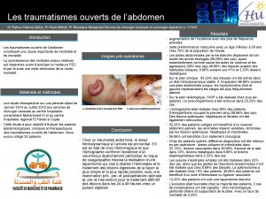 Les traumatismes ouverts de labdomen Dr Rahou Fatima