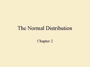 The Normal Distribution Chapter 2 Assessing Normality A