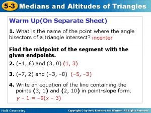 5 3 Medians and Altitudes of Triangles Warm
