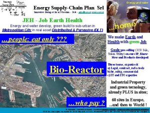 Energy and water Energy SupplyChain Plan Srl Innovative