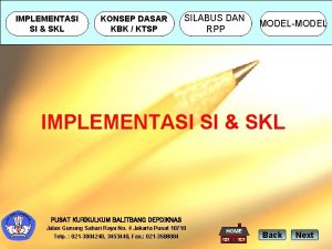 IMPLEMENTASI SI SKL KONSEP DASAR KBK KTSP SILABUS