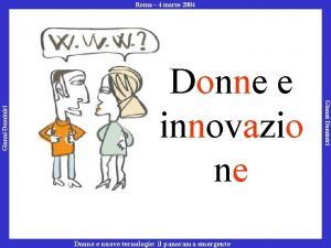 Gianni Dominici Donne e innovazio ne Donne e