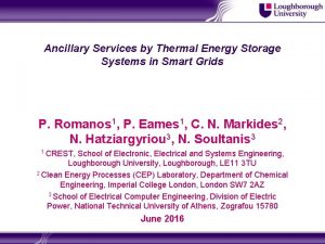 Ancillary Services by Thermal Energy Storage Systems in