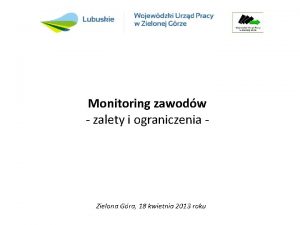 Monitoring zawodw zalety i ograniczenia Zielona Gra 18