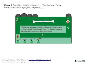 Figure 2 Zombi Lingo Interface Instruction Find the