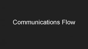 Communications Flow Customer Service Parties involved Customer Service