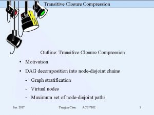 Transitive Closure Compression Outline Transitive Closure Compression Motivation