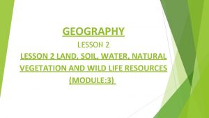 GEOGRAPHY LESSON 2 LAND SOIL WATER NATURAL VEGETATION