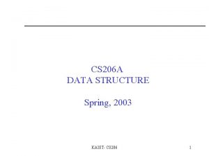 CS 206 A DATA STRUCTURE Spring 2003 KAIST