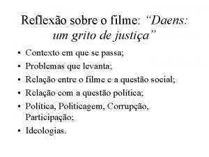 Reflexo sobre o filme Daens um grito de