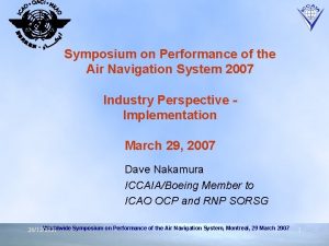 Symposium on Performance of the Air Navigation System
