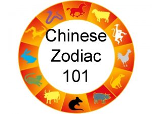 Chinese Zodiac 101 The Chinese Zodiac The Chinese