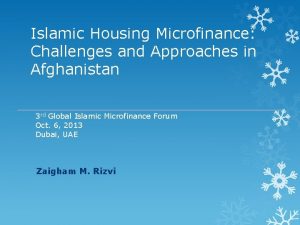 Islamic Housing Microfinance Challenges and Approaches in Afghanistan