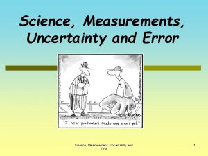 Science Measurements Uncertainty and Error Science Measurement Uncertainty