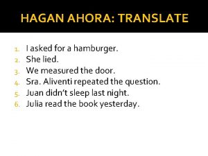 HAGAN AHORA TRANSLATE 1 2 3 4 5