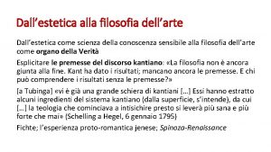 Dallestetica alla filosofia dellarte Dallestetica come scienza della