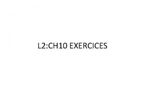 L 2 CH 10 EXERCICES EXERCICE 1 APOLOGETIC