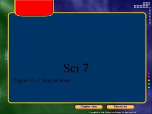 Sci 7 Chapter 14 Chemical Rxns Chapter menu