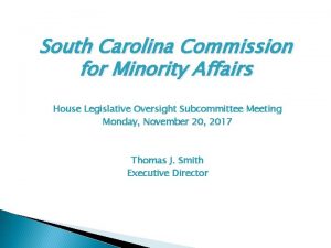 South Carolina Commission for Minority Affairs House Legislative