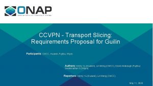 CCVPN Transport Slicing Requirements Proposal for Guilin Participants