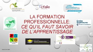 LA FORMATION PROFESSIONNELLE CE QUIL FAUT SAVOIR DE