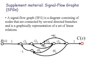 Supplement material SignalFlow Graphs SFGs A signalflow graph