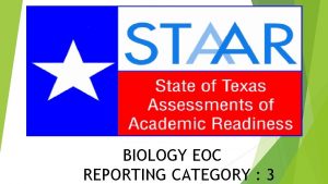 BIOLOGY EOC REPORTING CATEGORY 3 Evolution and Classification