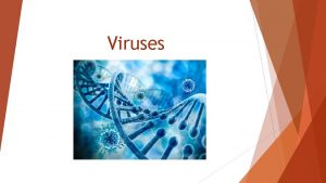 Viruses Virus Characteristics Virus a tiny nonliving particle